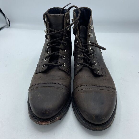 Thursday Boot Co Captain Mens Size 7 Cap Toe Boots Brown Leather (Defect) - Picture 4 of 8